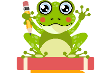 frog on books