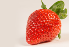 closeup of a red strawberry